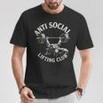 アンチソーシャルリフティングクラブベンチパワーリフティングジム Tシャツ 面白い贈り物