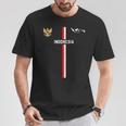 インドネシア国旗、インドネシアのシルエットマップ、国章 長袖tシャツ Tシャツ 面白い贈り物