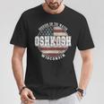 ウィスコンシン州オシュコシュ、ビンテージアメリカ国旗 Tシャツ 面白い贈り物