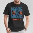 ウッドストック 平和 愛と音楽 長袖tシャツ Tシャツ 面白い贈り物
