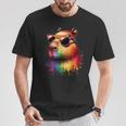 カピバラレインボーフラッグゲイプライド Tシャツ 面白い贈り物