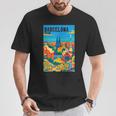 カラフル バルセロナ スペイン ガウディ公園 & サグラダファミリア 旅行 Tシャツ 面白い贈り物