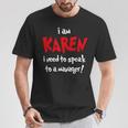カレンハロウィンコスチューム-面白いと言ってマネージャーに話しかける Tシャツ 面白い贈り物