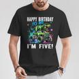 キッズ ハッピーモンスタートラックがテーマの5歳の誕生日 5歳 男の子 5歳 Tシャツ 面白い贈り物