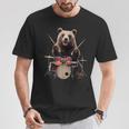 クマの演奏 ドラム リアル Tシャツ 面白い贈り物
