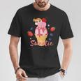 クレヨンしんちゃん ひまわりとアイスクリームしんちゃんのティータイム Tシャツ 面白い贈り物
