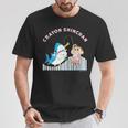 クレヨンしんちゃん ひまわりとシロ 釣りごっこ Tシャツ 面白い贈り物