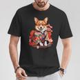 コーギー 着物 サムライ 伝統 日本アニメ アート 忍者 Tシャツ 面白い贈り物