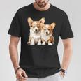コーギー子犬 長袖tシャツ Tシャツ 面白い贈り物