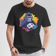 ゴリラ サッカーボール 鮮やかな色 Tシャツ 面白い贈り物