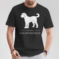 ゴールデンドゥードル 犬 ホワイト シルエット Tシャツ 面白い贈り物