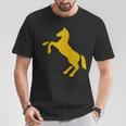 ゴールデンホースデザイン ファニーtシャツ かわいいスタリオン ゴールドギフト Tシャツ 面白い贈り物