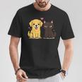 ゴールデンレトリバー ボーイフレンド 黒猫 Gf 面白い カップルギフト Tシャツ 面白い贈り物