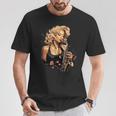 サックスを吹くピンナップの女の子 サックス奏者 ヴィンテージ Tシャツ 面白い贈り物