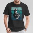 サックスを奏でる猫 ヴィンテージ 猫 ジャズ サックス 音楽 サックス Tシャツ 面白い贈り物