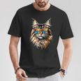 サングラスをかけたメインクーン猫 かわいいメインクーン猫 Tシャツ 面白い贈り物
