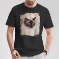 シャムの子猫の頭の顔 Tシャツ 面白い贈り物