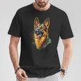 ジャーマンシェパード 犬 モチーフ ペット イラスト ジャーマンシェパード Tシャツ 面白い贈り物