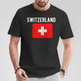 スイス国旗 スイス国地図フラッグ Tシャツ 面白い贈り物