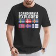 スカンジナビア エクスプローラー フラグ スウェーデン ノルウェー アイスランド Tシャツ 面白い贈り物