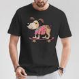 スケートボード犬 – 楽しい漫画のペット Tシャツ 面白い贈り物