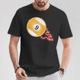スヌーカー ビリヤードボール No9 プールプレーヤー Tシャツ 面白い贈り物