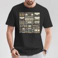 セットアップ ヴィンテージ オーディオ Hifi サウンドシステム ミックスメディア コラージュ Tシャツ 面白い贈り物