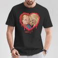 チャッキー＆ティファニーブリーディングハート Tシャツ 面白い贈り物
