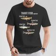トラウト魚種釣り釣り服の種類 Tシャツ 面白い贈り物