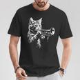 トランペットを奏でる猫 ヴィンテージ ジャズ ミュージシャン トランペッター Tシャツ 面白い贈り物