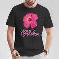 ハイビスカス Aloha アロハ《赤》（ハワイ・南国・フラダンス）夏 かわいい Tシャツ 面白い贈り物
