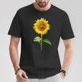 ヒマワリ 夏 花 庭 自然 Tシャツ 面白い贈り物