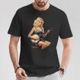 ピンナップガール 演奏 バンジョー ブルーグラス ミュージシャン ヴィンテージ Tシャツ 面白い贈り物