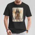 ピンナップガール 男性用 エンジェルピンナップ ブルネット エンジェルガール Tシャツ 面白い贈り物