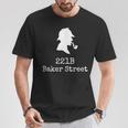 ブック愛好家 221B ベイカーストリート 探偵シャーロック・ホームズ Tシャツ 面白い贈り物