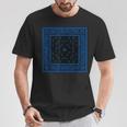 メンズ ブラックブルーバンダナプリントtシャツ ロイヤルブルーペイズリー柄 Tシャツ 面白い贈り物