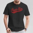 プエルトリコ国旗 野球 スポーツ レトロ スクリプト ジャージー スウッド Tシャツ 面白い贈り物