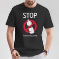 プラスチック汚染環境係派を止める Tシャツ 面白い贈り物
