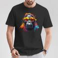ヘッドフォンとサングラスをかけたdjモンキー音楽パーティーモンキー Tシャツ 面白い贈り物