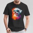 マルチーズ 犬 グラフィック ペット イラスト サングラス マルチーズ Tシャツ 面白い贈り物