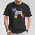 ミニチュアシュナウザー かわいい子犬 ペット 犬の飼い主 ヒッピー タイダイ Tシャツ 面白い贈り物