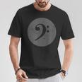 ユーズドドベース音記号F音記号-ベースギター、ダブルベース Tシャツ 面白い贈り物