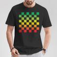 ラスタファリtシャツ ヴィンテージ ラスタレゲエ ジャマイカ 市松模様 Tシャツ 面白い贈り物