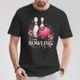 ラブボウリングピンクボール Tシャツ 面白い贈り物