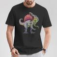 リアルなスピノサウルス 恐竜 先史時代の野生動物 長袖tシャツ Tシャツ 面白い贈り物