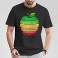 リンゴの力シリーズ リンゴのエネルギー リンゴ スライス 充電 バッテリー 残量 おもしろみ ユニーク 長袖tシャツ Tシャツ 面白い贈り物