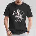 ルシファーの悪魔の紋章 五芒星とリヴァアタン十字架 長袖tシャツ Tシャツ 面白い贈り物