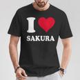 レッドハート I Loveakura Tシャツ 面白い贈り物