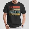 レトロな70年代のバトミントン Tシャツ 面白い贈り物