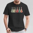 レトロな色のウクレレ ギター デザイン楽器 Tシャツ 面白い贈り物